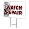 Signmission Watch Repair Yard Sign & Stake outdoor plastic coroplast window, C-2436 Watch Repair C-2436 Watch Repair - alternate 1